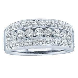  1 Carat Diamond 14k White Gold Anniversary Ring 