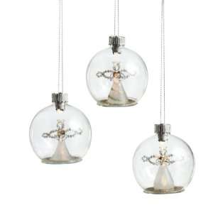  Pack of 6 Lighted Angel in Glass Ball Christmas Ornaments 