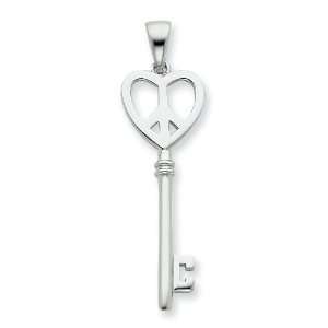   Silver Peace Sign Heart Key Pendant West Coast Jewelry Jewelry