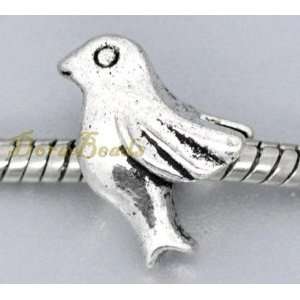   Silver Dove Bird Peace Bead for Pandora Troll European Charm Bracelets