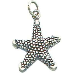  Sterling Silver Antiqued Starfish Charm Jewelry