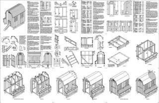 x6 Gambrel / Barn Chicken House / Coop Plans, 90506B