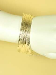18 Gold/Silver/Bronze Stacked Bracelet Bangle Ring SET  