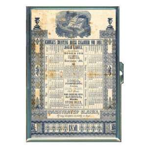 1850 Calendar Antique Gothic ID Holder, Cigarette Case or Wallet MADE 