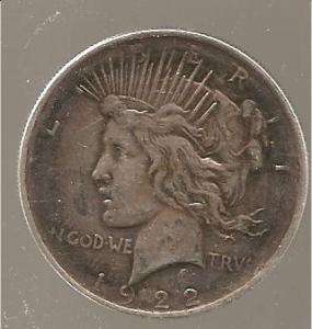 1922 Silver Dollar Peace Coin  