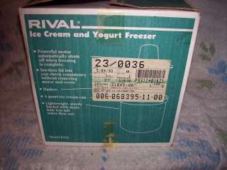 RIVAL 4 QUART ELECTRIC WOOD WOODEN ICE CREAM MAKER YOGURT FREEZER IN 