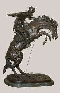 remington bronze sculpture very large broncho buster  