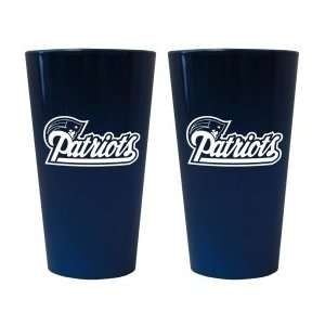   New England Patriots Lusterware Pint Glass   Set of 2 