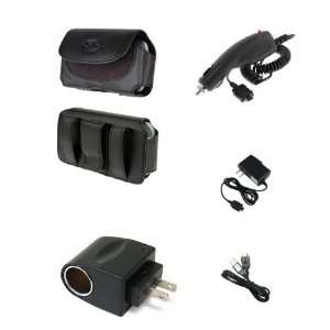 5in1 Car Vehicle+Home Wall AC Charger+Leather Case Cover 