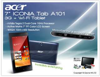 New Acer Iconia Tab A101 Silver 16GB 7.0 Multi Touch Tablet PC 2 Dual 
