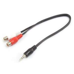   5MM Male Audio Stereo Jack To 2 RCA F Cable Adapter Electronics