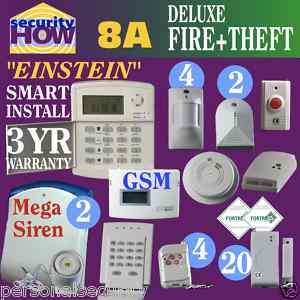 Home House Security Alarm System Deluxe Fire & Burglary  