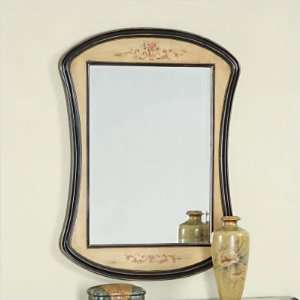   Masterpiece Antique Cherry and Floral Beveled Mirror   Item 416 295