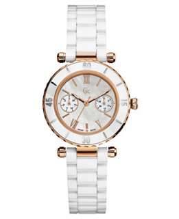 Gc Swiss Made Timepieces Watch, Womens White Ceramic Bracelet 