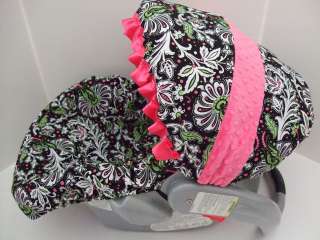   /PINK & PINK MINKY/RUFFLE INFANT CAR SEAT COVER/Baby Trend fit  