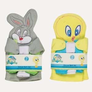    Tweety Bird & Bugs Bunny Washmitt & 3 Washcloths 2 pack Baby