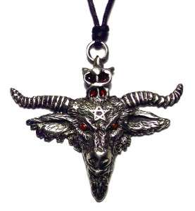 Sabbatic Goat Baphomet Silver Satanic Inverted Pentagram Occult 