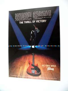 Gibson Victory Bass Guitar guitars 1982 print Ad  