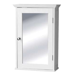 White Wood Bathroom Medicine Cabinet with Mirror NEW  