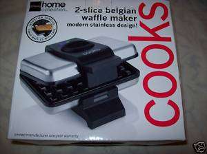  HOME COLL 2 SLICE BELGIAN WAFFLE MAKER STAINLE  