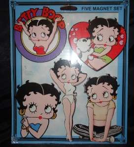 Collectible Betty Boop Magnets Set Of 5 Sealed  