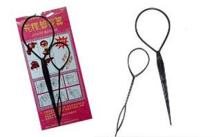 2pcs Hair Braid Ponytail Maker Styling Tool+Black Style  