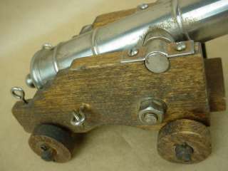 Beautiful Vintage 7 Black Powder Cannon w/Wooden Carriage NICE 