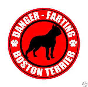 FARTING BOSTON TERRIER FART 5 DOG STICKER  