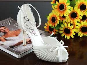 Wedding Bridal Shoes Bridesmaid Accessory White 10cm Heel 1.5cm 