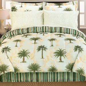   Palm Trees 8pc Queen Comforter Sheets Bedskirts Shams