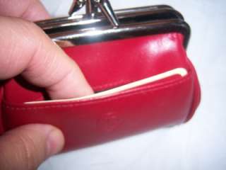Buxton Red triple frame Leather coin purse  