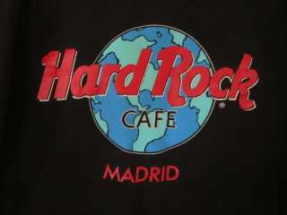 Hard Rock Cafe Madrid Cotton T Shirt. Black Body. Size Medium  