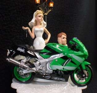 KAWASKI Motorcycle wedding Cake topper Crotch Rocket  