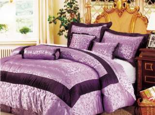 Purple Garden Comforter Bed in a Bag/ Curtain Cal King  