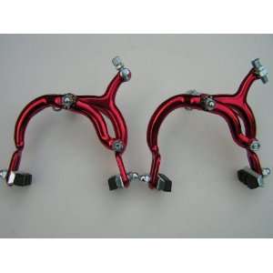 890 style BMX bicycle brake caliper set (front & rear)   RED ANODIZED