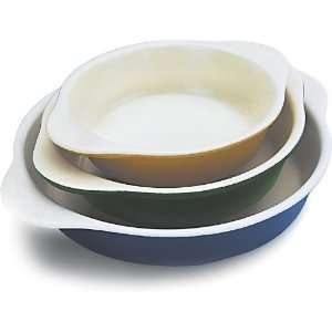  Paderno Small 1/2 Qt. Blue Round Baking Dish   5 1/2 Dia 