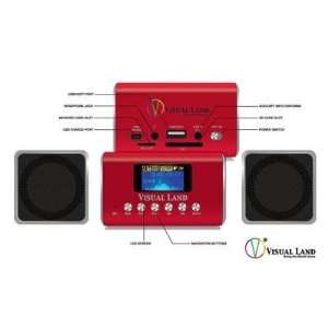  Visual Land MP3 Mini Boombox Red: Everything Else