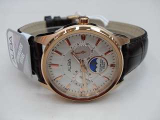 ALBA MENS WATCH SUN MOON 24H PINK GOLD PLATED AS5006X1  