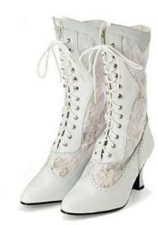  Victorian Leather and Lace Wedding Boot Shoes