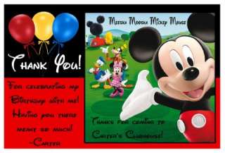   MOUSE CLUBHOUSE BIRTHDAY THANK YOU CARDS ~ balloon design  
