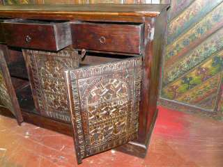 Tribal Carving Sideboard Antique Chest India Furniture  