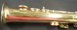   neck straight soprano sax w/case + Selmer saxophone care kit  
