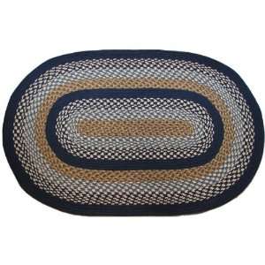     Navy & Block Bands   Oval Braided Rug (9 x 10): Home & Kitchen