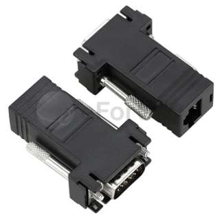 Black VGA Extender Adapter To CAT5/CAT6/RJ45 Cable  
