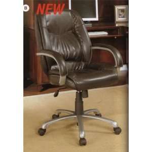  Mid Brown Durable Leather Office Chair