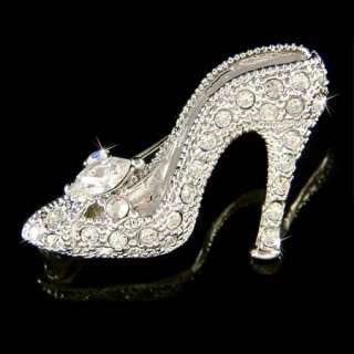 Swarovski Crystal ~Cinderella Glass Slippers~ High Heel shoes Fairy 
