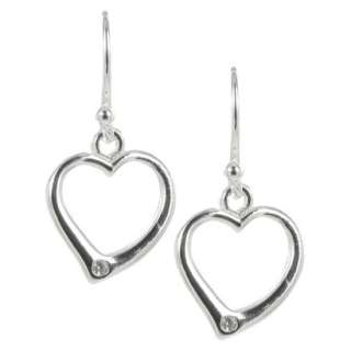 Sterling Silver Plated Open Heart Drop Earrings.Opens in a new window
