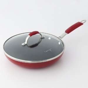  Cooking with Calphalon Red Enamel 10 in. Covered Skillet 