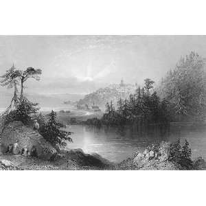 CANADA View of Lily lake St. Johns   Antique Print Original Engraving 