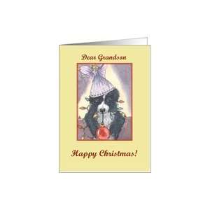  Happy Christmas, dog, puppy, paper cards, grandson, Card 
